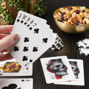 Trash Polka Crown Skull Red Black Playing Cards