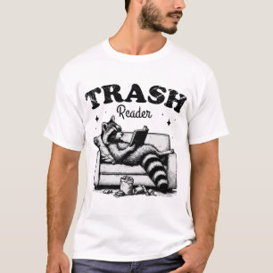 Trash Reader Raccoon Book Lover Pun T-Shirt