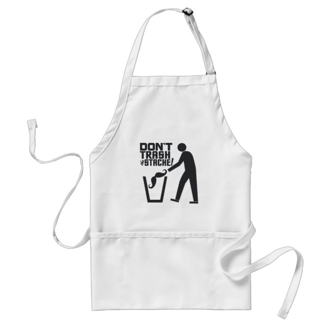 Trash Stache apron - choose style & colour (Front)