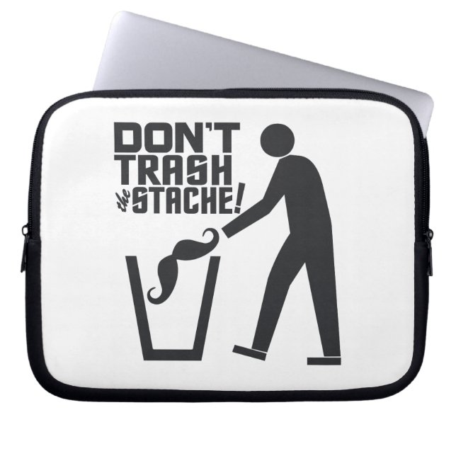 Trash Stache laptop sleeve (Front)