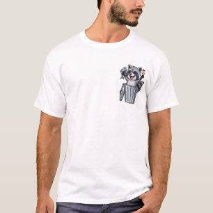 Trash Treasure Triumph – Cheerful Racoon Cartoon T-Shirt