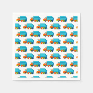 Trash Truck and Garbage Can Kids Party Napkin
