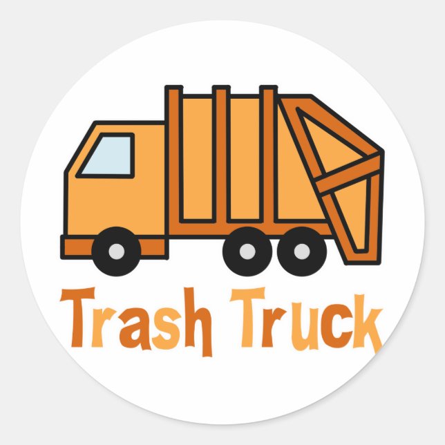 Trash Truck Classic Round Sticker (Front)