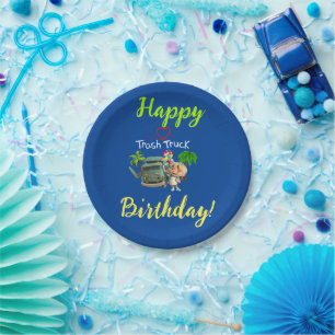 Trash Truck Paper Plate