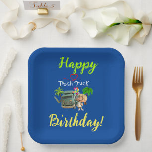 Trash Truck Paper Plate