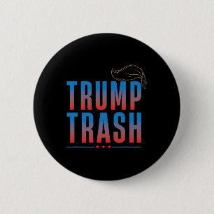 Trash Trump 2024 Grunge Garbage For Trump Funny Te 6 Cm Round Badge