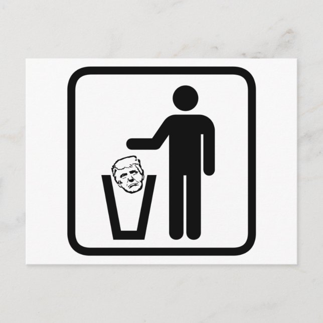 trash trump sign postcard (Front)