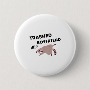 Trashed Boyfriend, Funny Trashed Panda Couples Pre 6 Cm Round Badge