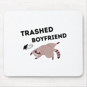 Trashed Boyfriend, Funny Trashed Panda Couples Pre Mouse Mat
