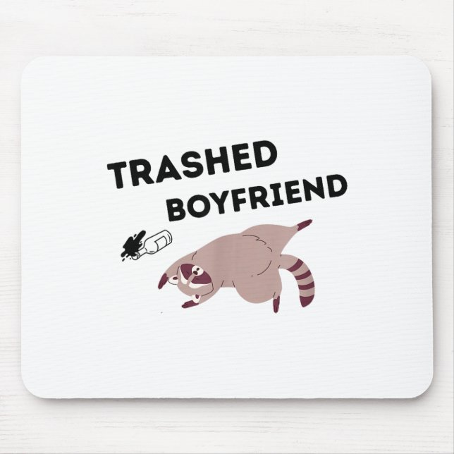 Trashed Boyfriend, Funny Trashed Panda Couples Pre Mouse Mat (Front)
