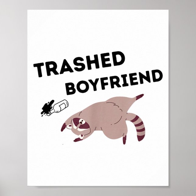 Trashed Boyfriend, Funny Trashed Panda Couples Pre Poster (Front)