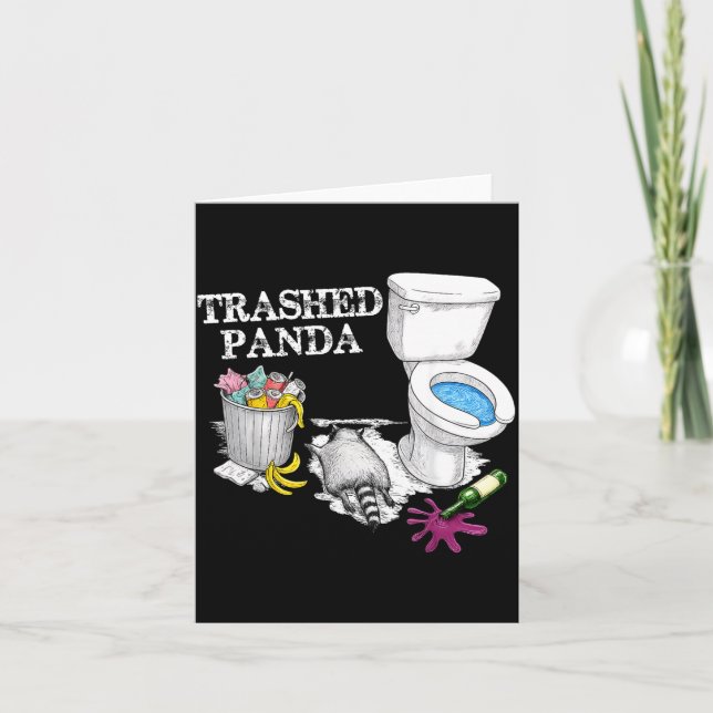 Trashed Panda Drunk Racoon Party Animal Meme Funny Card (Front)