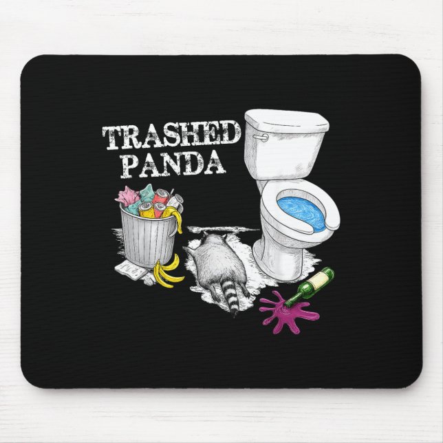 Trashed Panda Drunk Racoon Party Animal Meme Funny Mouse Mat (Front)