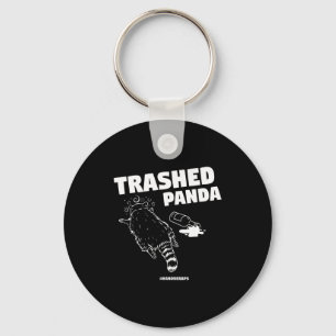 Trashed Panda Drunken Raccoon Funny Meme Key Ring