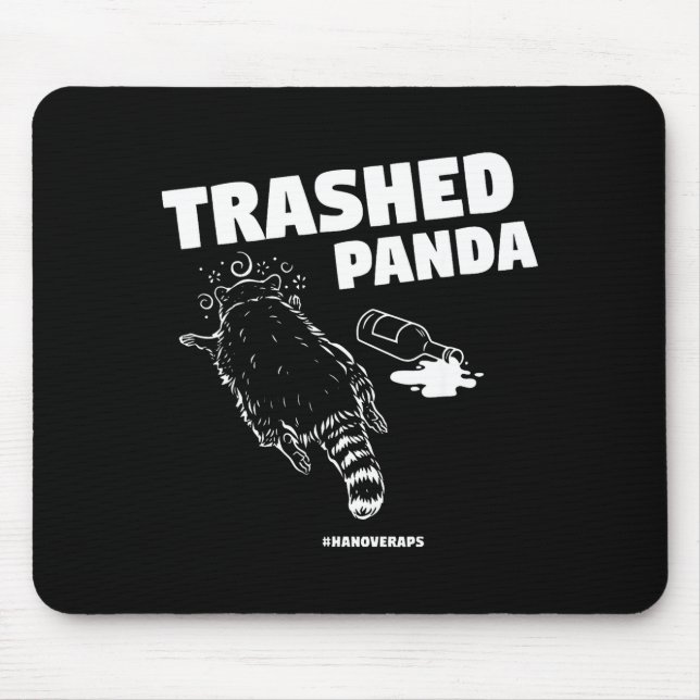 Trashed Panda Drunken Raccoon Funny Meme  Mouse Mat (Front)