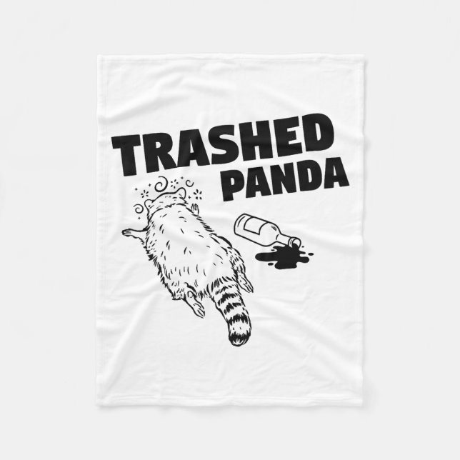Trashed Panda  Fleece Blanket (Front)