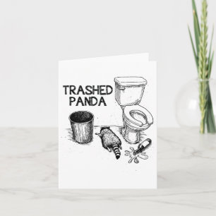 Trashed Panda Funny Drunk Racoon  Card