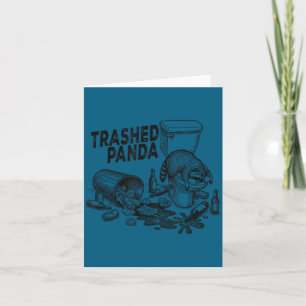 Trashed Panda Funny Drunk Racoon Card