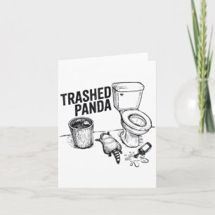 Trashed Panda Funny Drunk Racoon  Card