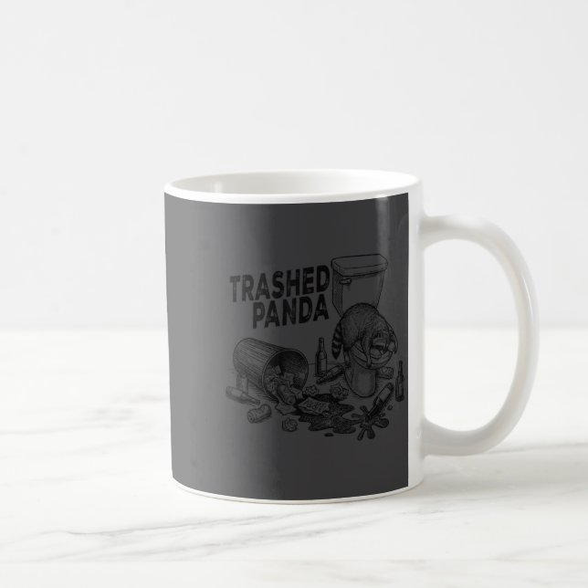 Trashed Panda Funny Drunk Racoon  Coffee Mug (Right)