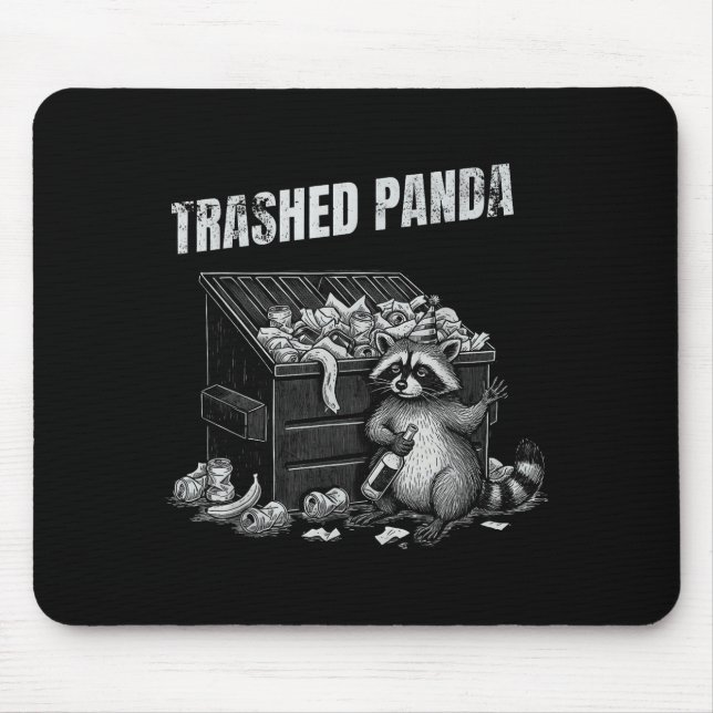 Trashed Panda Funny Drunk Racoon Cool Animals Grap Mouse Mat (Front)