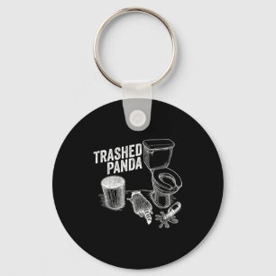 Trashed Panda Funny Drunk Racoon Key Ring