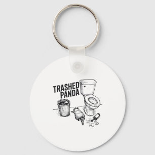Trashed Panda Funny Drunk Racoon  Key Ring