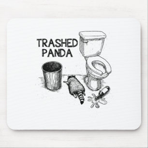 Trashed Panda Funny Drunk Racoon  Mouse Mat