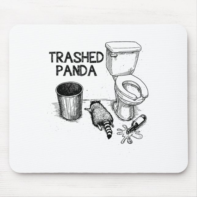 Trashed Panda Funny Drunk Racoon  Mouse Mat (Front)