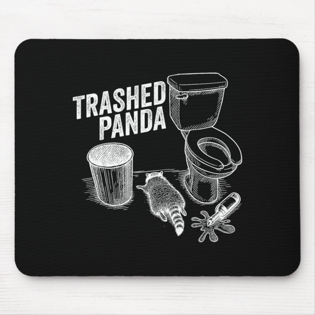 Trashed Panda Funny Drunk Racoon  Mouse Mat (Front)