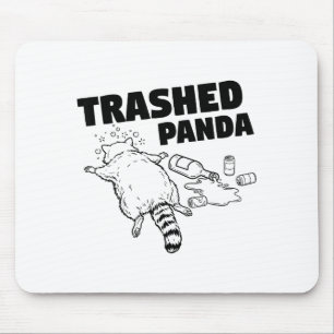 Trashed Panda Funny Drunk Racoon  Mouse Mat