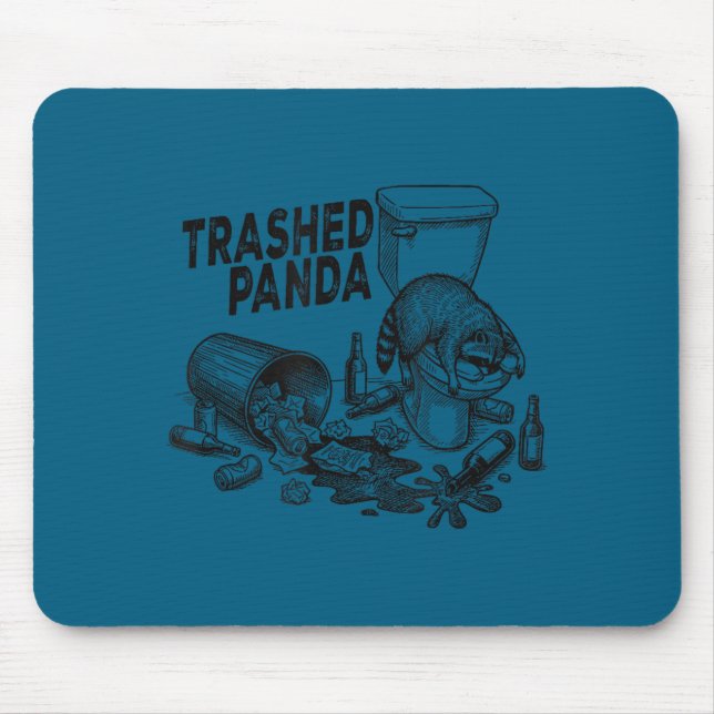Trashed Panda Funny Drunk Racoon  Mouse Mat (Front)