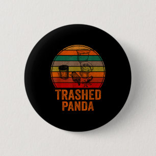Trashed Panda Funny Drunk Racoon Vintage Funny Men 6 Cm Round Badge