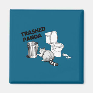 Trashed panda funny racoon humourous animal lover  magnet