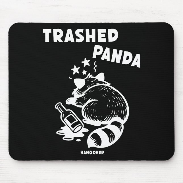 Trashed Panda Hangover Social Media Crazy Drunk Ra Mouse Mat (Front)