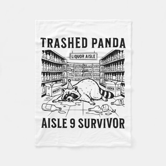 Trashed Panda Liquore Funny Hangover Crazy Drunk R Fleece Blanket (Front)