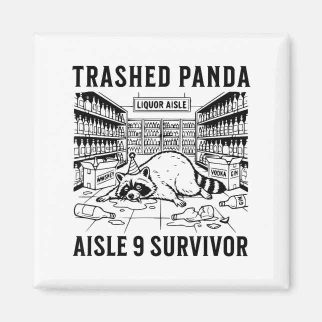 Trashed Panda Liquore Funny Hangover Crazy Drunk R Magnet (Front)