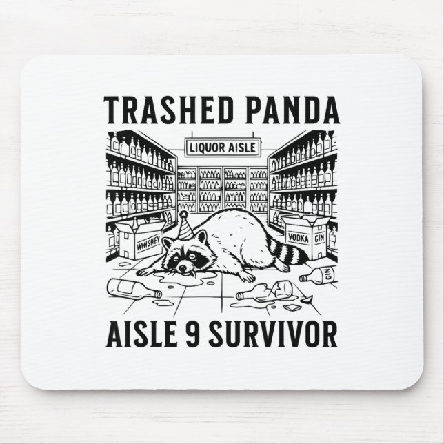 Trashed Panda Liquore Funny Hangover Crazy Drunk R Mouse Mat (Front)