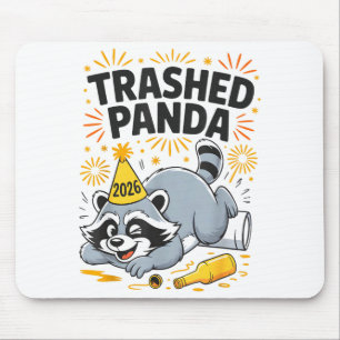 Trashed Panda New Year 2026 Funny Drunk Raccoon Mouse Mat