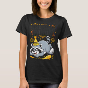 Trashed Panda New Year 2026 Funny Drunk Raccoon T-Shirt