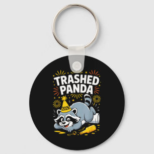Trashed Panda New Year 2026 Funny Raccoon Design  Key Ring
