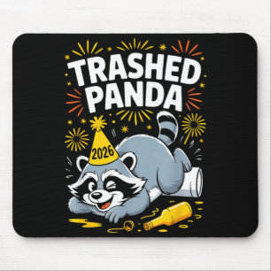 Trashed Panda New Year 2026 Funny Raccoon Design  Mouse Mat