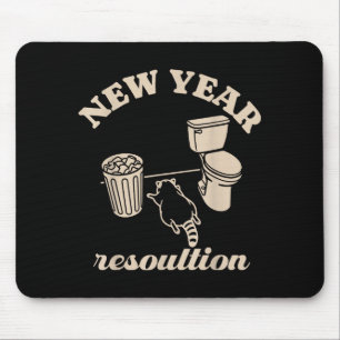 Trashed Panda New Year Resolution Funny Drunk Racc Mouse Mat