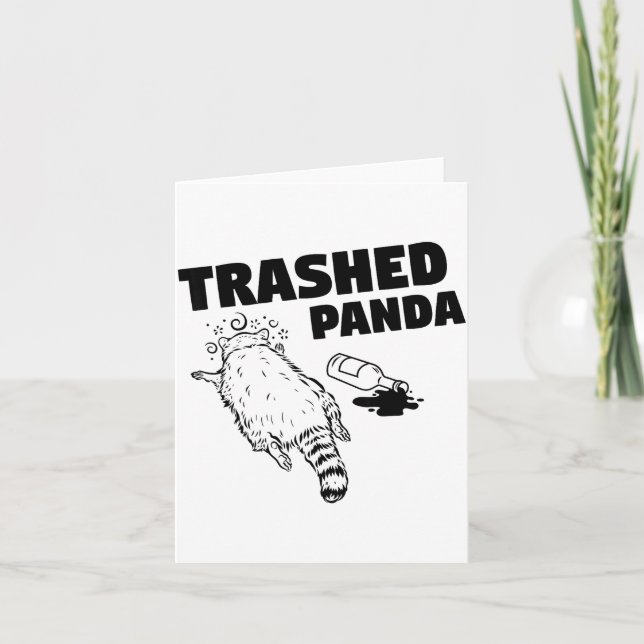 Trashed Panda Raccoon Funny Raccoon Gets Drunk Rac Card (Front)