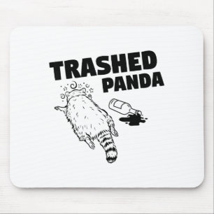Trashed Panda Raccoon Funny Raccoon Gets Drunk Rac Mouse Mat