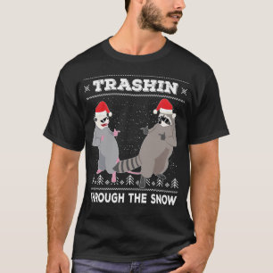 Trashin Through The Snow Garbage Gang Opossum Racc T-Shirt