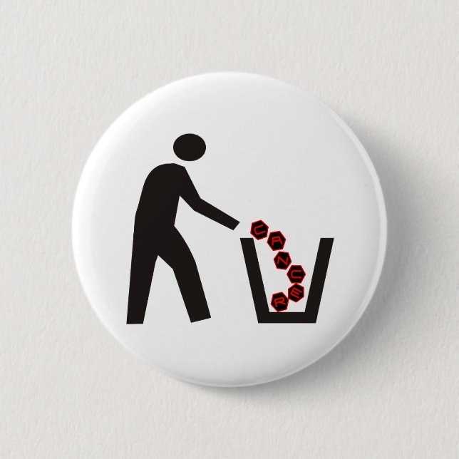 Trashing Cancer 6 Cm Round Badge (Front)