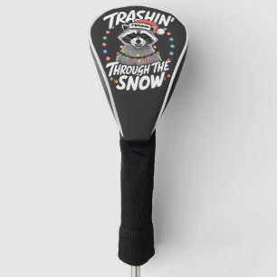 Trashing Through the Snow Funny Racoon Christmas Golf Head Cover