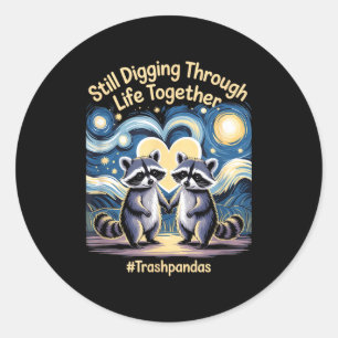 Trashpandas Couples Matching Valentines Day Annive Classic Round Sticker