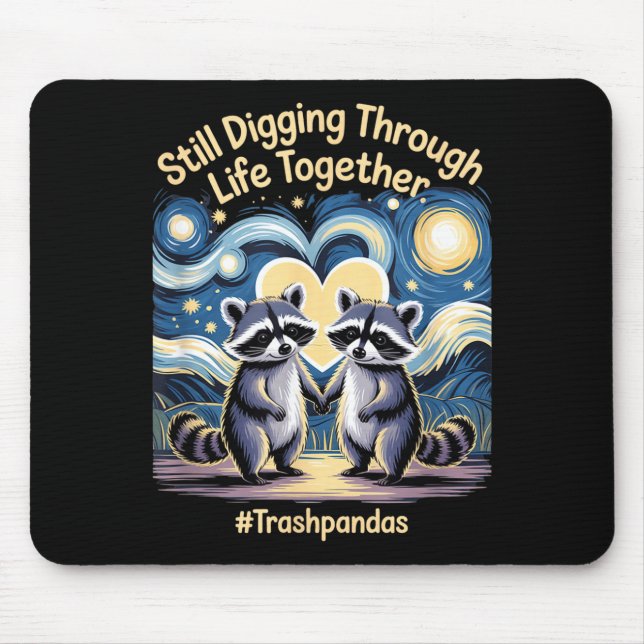 Trashpandas Couples Matching Valentines Day Annive Mouse Mat (Front)